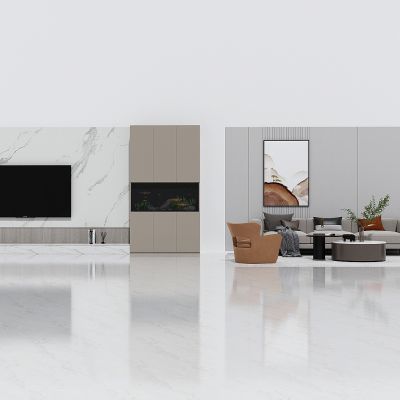 现代轻奢客厅电视背景墙