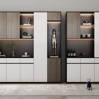 现代酒柜、水生植物