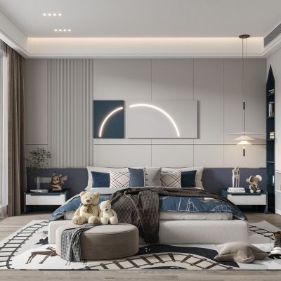 现代儿童房卧室男孩房