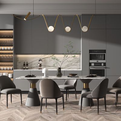 现代轻奢餐桌椅组合