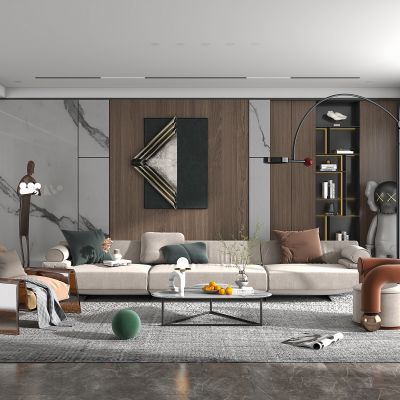 现代轻奢客厅沙发组合