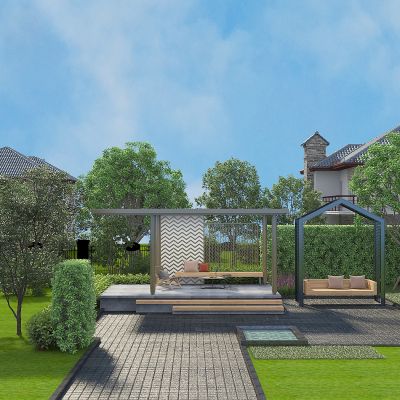 现代别墅庭院景观