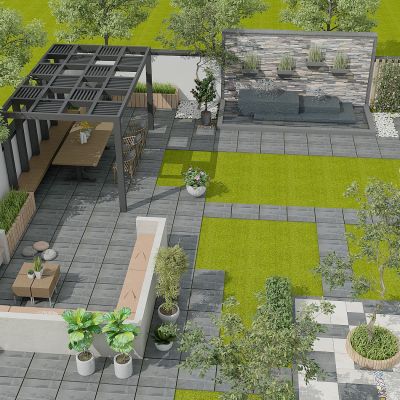 现代别墅庭院景观