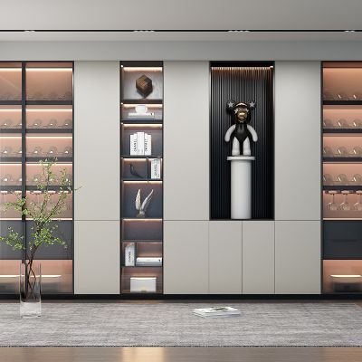 现代玻璃酒柜、