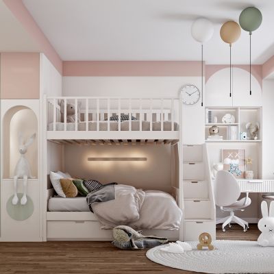 北欧上下铺儿童房 