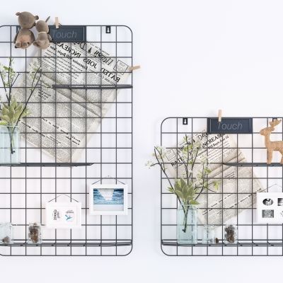 北欧铁艺墙饰 绿植 照片墙 报纸装饰挂件
