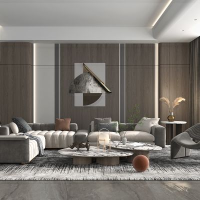 现代轻奢沙发茶几组合