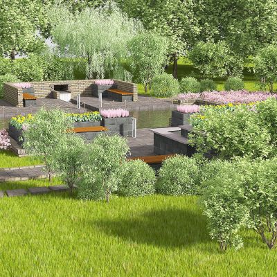 现代室外景观绿化