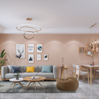 北欧客厅沙发餐桌组合