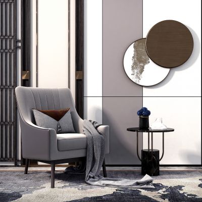 新中式休闲椅边几组合