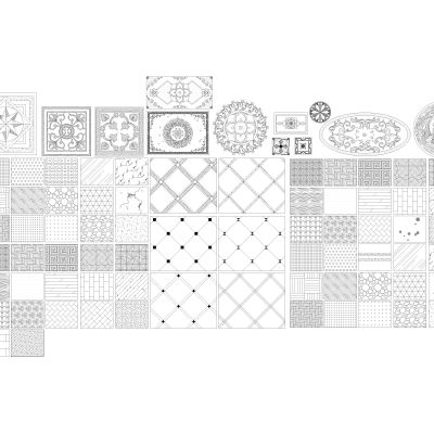 cad地面铺砖地面拼花素材大全CAD图纸