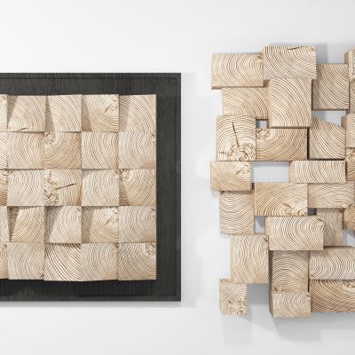 现代木质墙饰挂饰挂画装饰画挂件木头木块组合