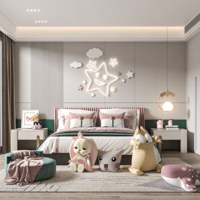 现代儿童房卧室女孩房