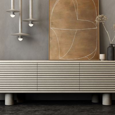 侘寂玄关柜_摆件_装饰画