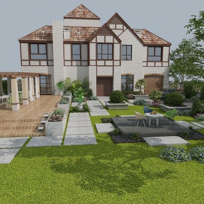 现代别墅庭院景观