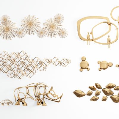 现代轻奢金属墙饰 挂件