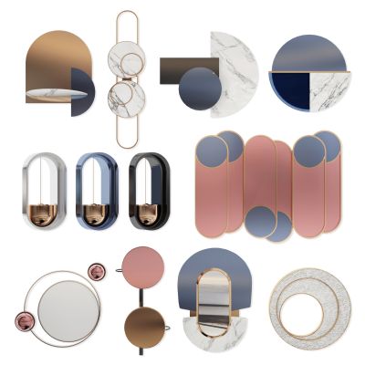 现代轻奢墙饰挂饰挂件挂画镜子组合