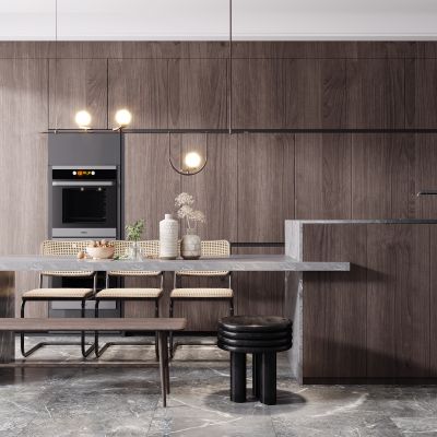 现代餐厅，轻奢餐厅，餐厅，餐桌，酒柜，