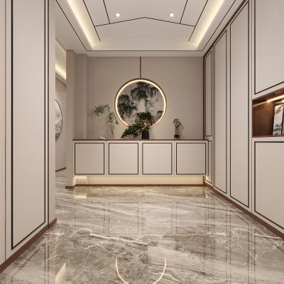 新中式入户，玄关，入户