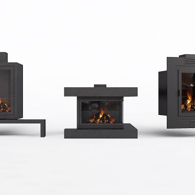 现代壁炉组合