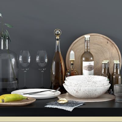 现代餐具花瓶组合