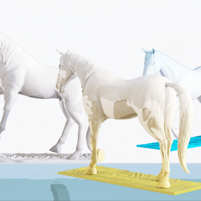 现代艺术马动物雕塑摆件组合