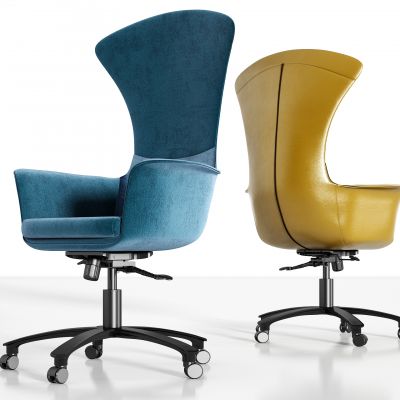现代金属皮革绒布职员办公椅