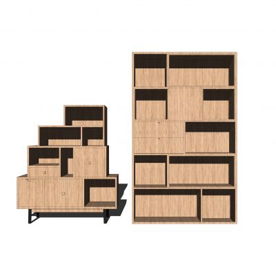 北欧风格收纳柜SU模型