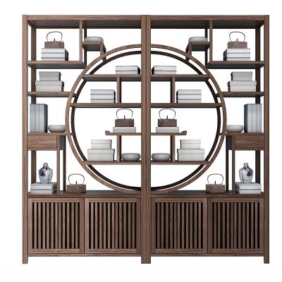 新中式博古架，书架多宝阁，书籍