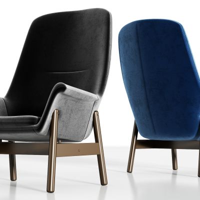 现代金属轻奢绒布单椅组合