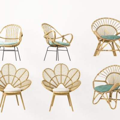 北欧The Family Lovetree藤编休闲椅组合