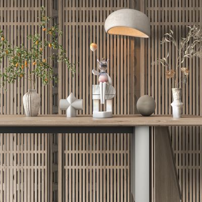 现代摆件植物隔断组合