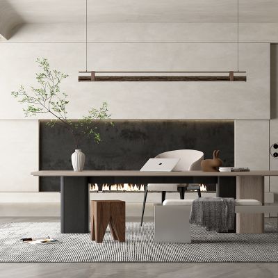 现代侘寂风书房