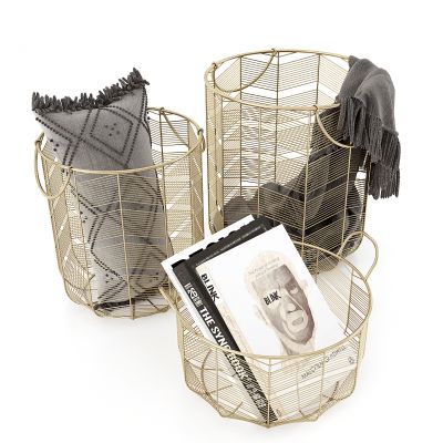 现代铁艺收纳篮,