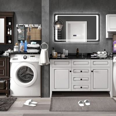现代美式浴室柜洗衣机伴侣卫浴配件组合