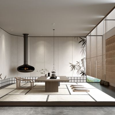 新中式日式榻榻米茶室 