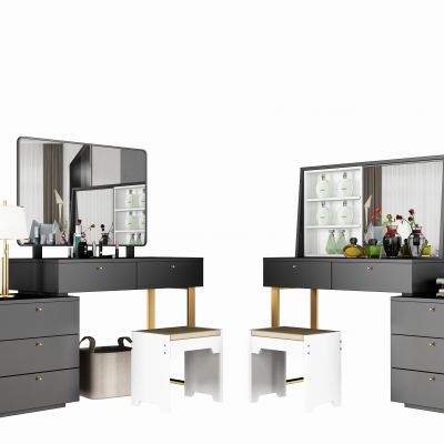 现代实木梳妆台