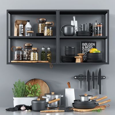 现代厨房厨具,餐具,调味罐