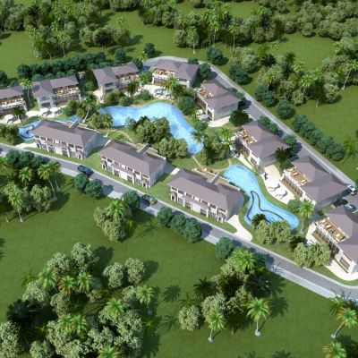 东南亚酒店度假酒店鸟瞰规划