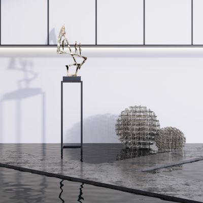 新中式山水景雕塑摆件 庭院景观小品 背景墙