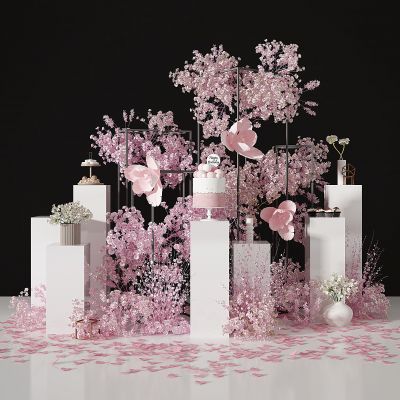 现代饰品摆件，婚礼美陈花架