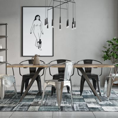 工业风格餐厅 餐桌椅子