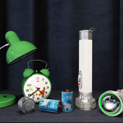 现代老式虎头牌手电筒,台灯组合