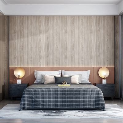 现代双人床,床头柜