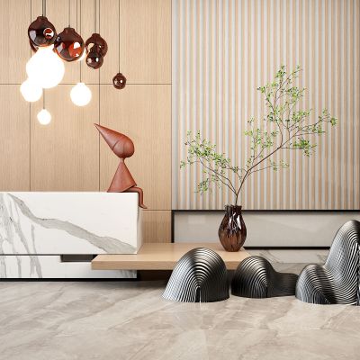 新中式接待台摆件组合,前台造景