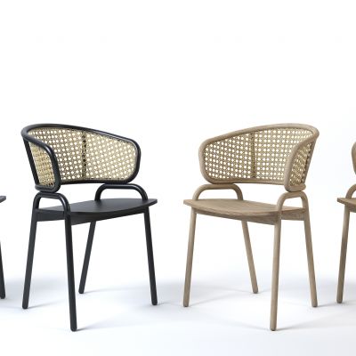 新中式单椅 北欧单椅 餐椅 藤椅