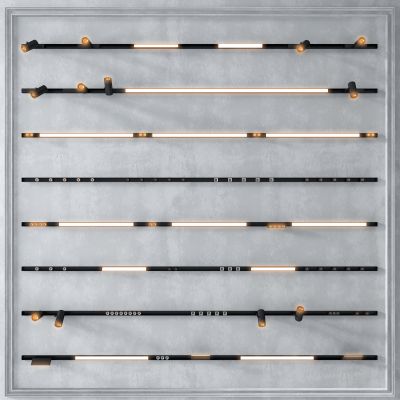 现代磁吸轨道条形射灯,轨道灯组合