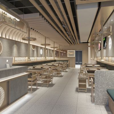 现代烧烤烤肉火锅 店 原木 炭火 餐厅快餐