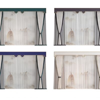 新中式窗帘组合