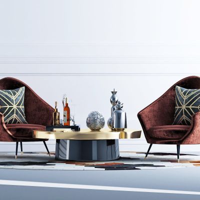 简欧沙发茶几组合